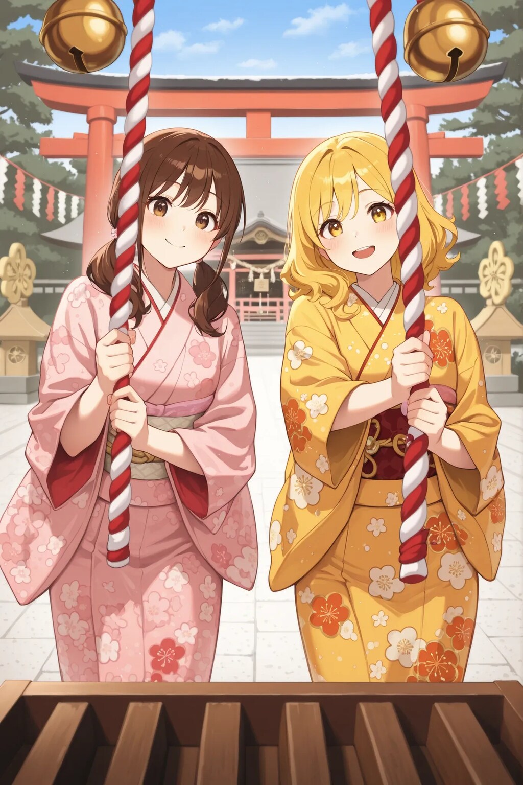 絵海と湖夏の初詣