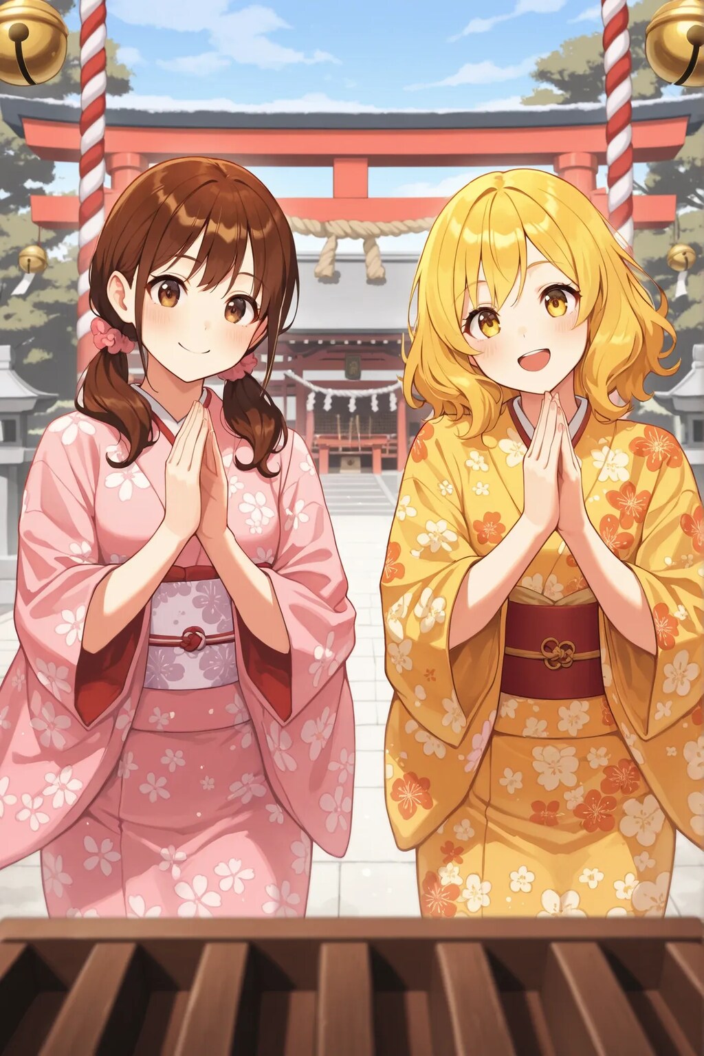 絵海と湖夏の初詣