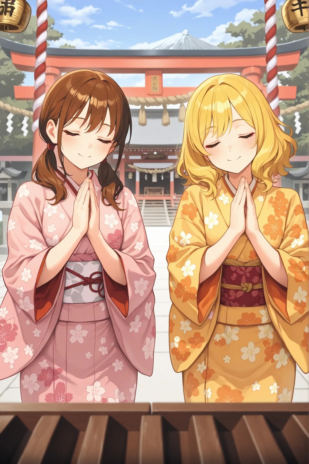 絵海と湖夏の初詣