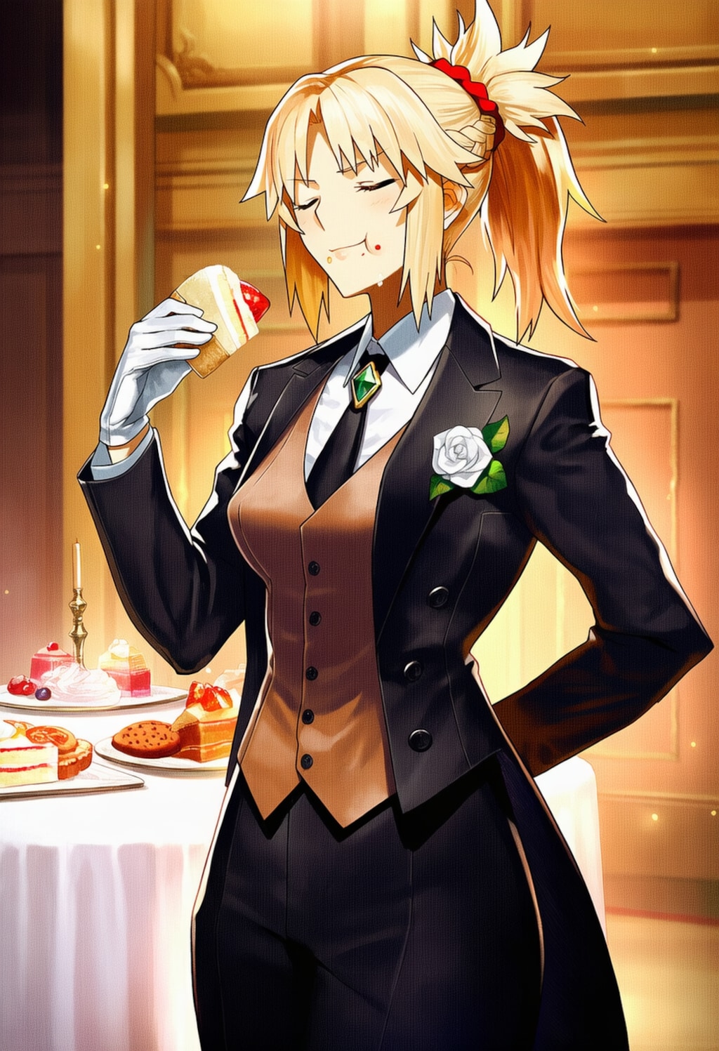 エレガント執事コスプレ人妻