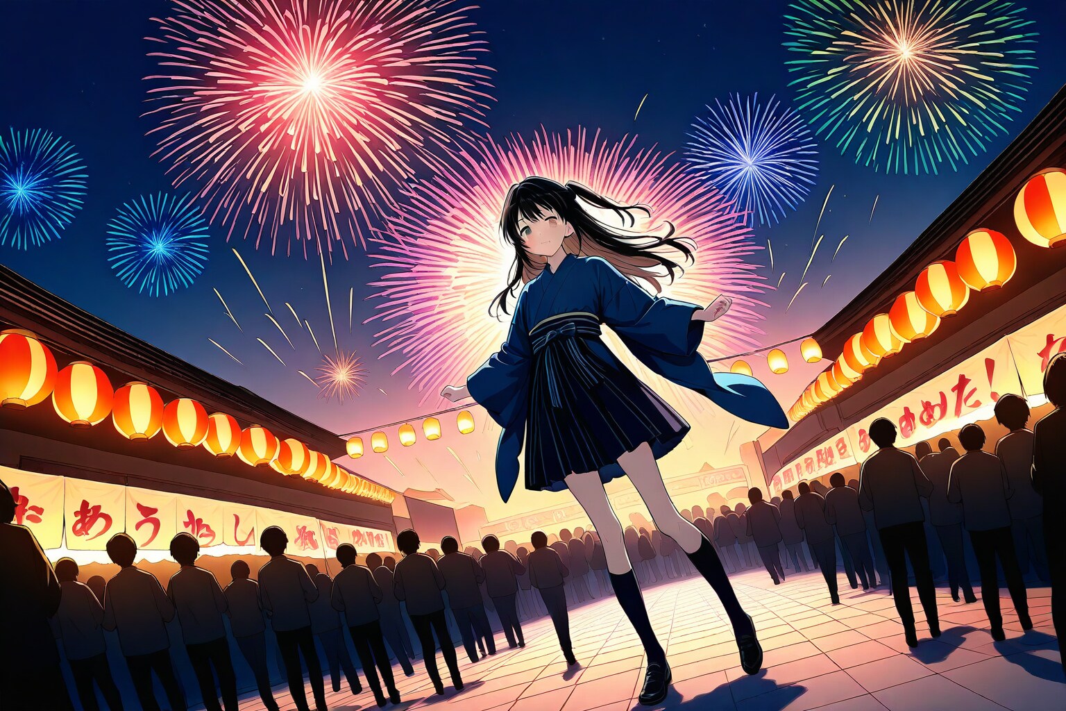 夏祭りと花火 | の人気AIイラスト・グラビア