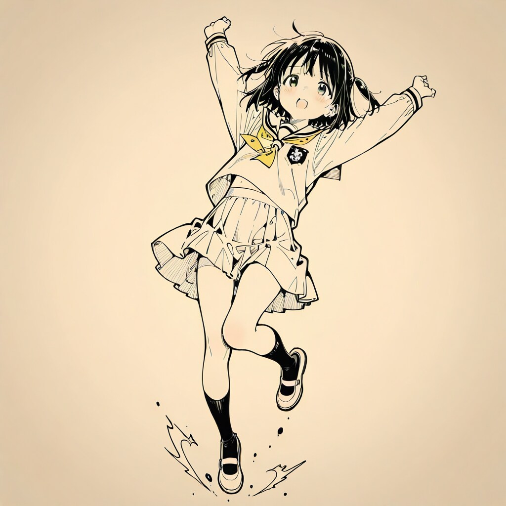 下書きの女の子