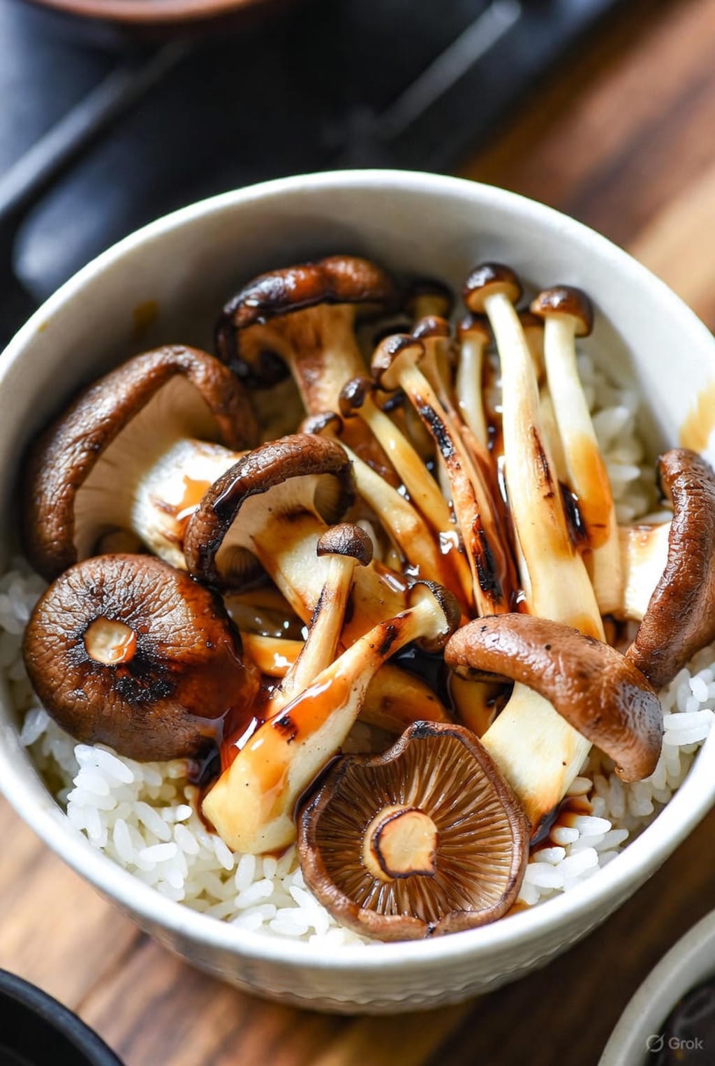なんかめでたそうなキノコ丼