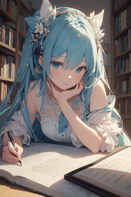 読書　PixAI