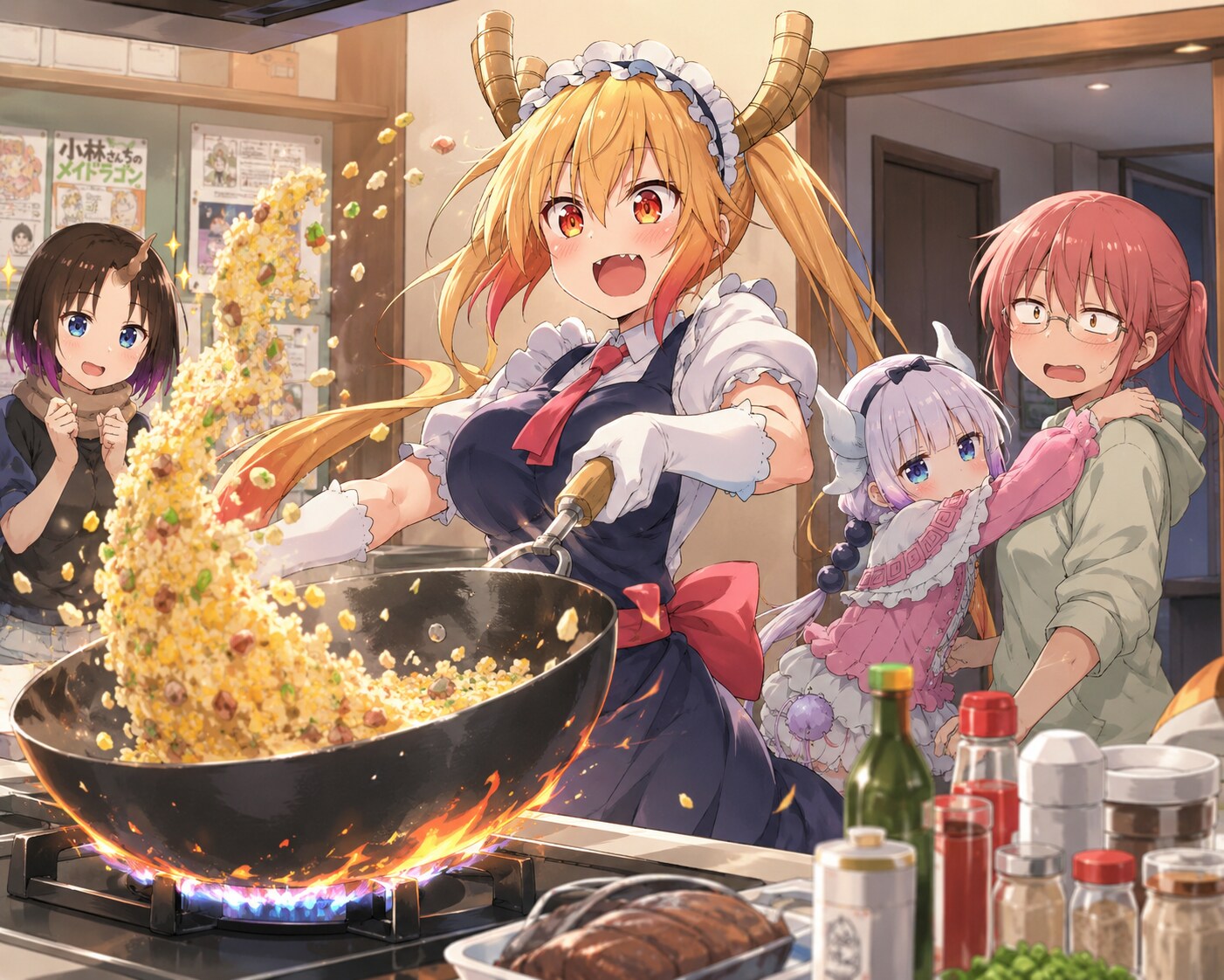 チャーハンを作るトール