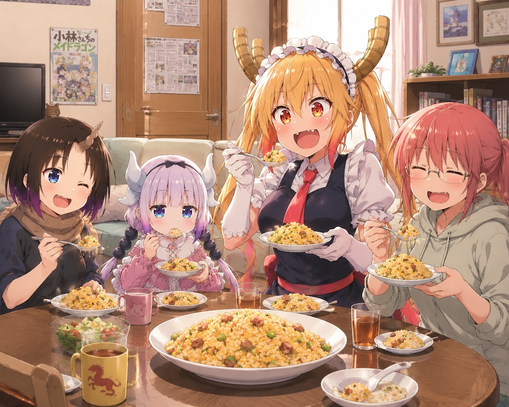 チャーハンを作るトール