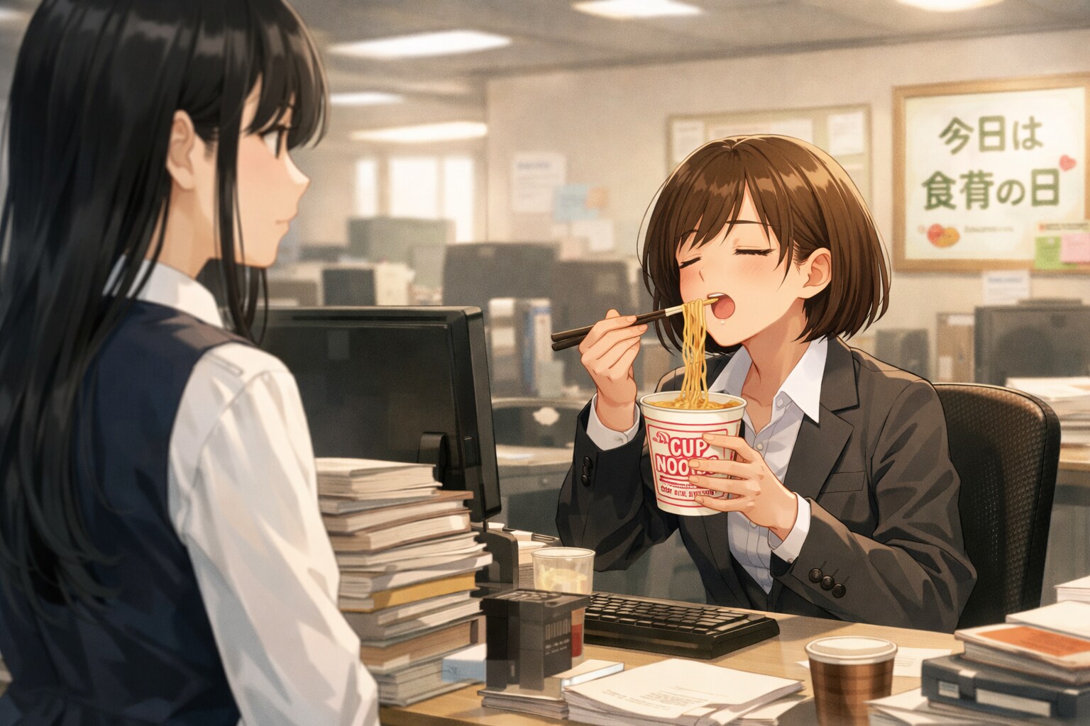 カップ麺ばかりじゃ駄目ですよ。（食育の日）
