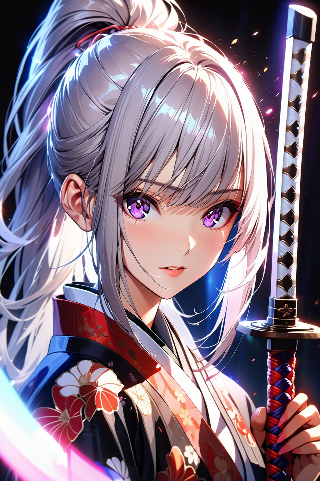 （５５０HQ）銀髪ちゃんサムライ | の人気AIイラスト・グラビア