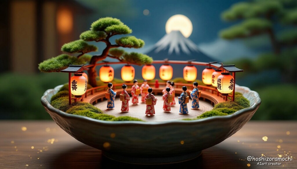 夏祭りの盆栽風景 - Bonsai scenery at the summer festival