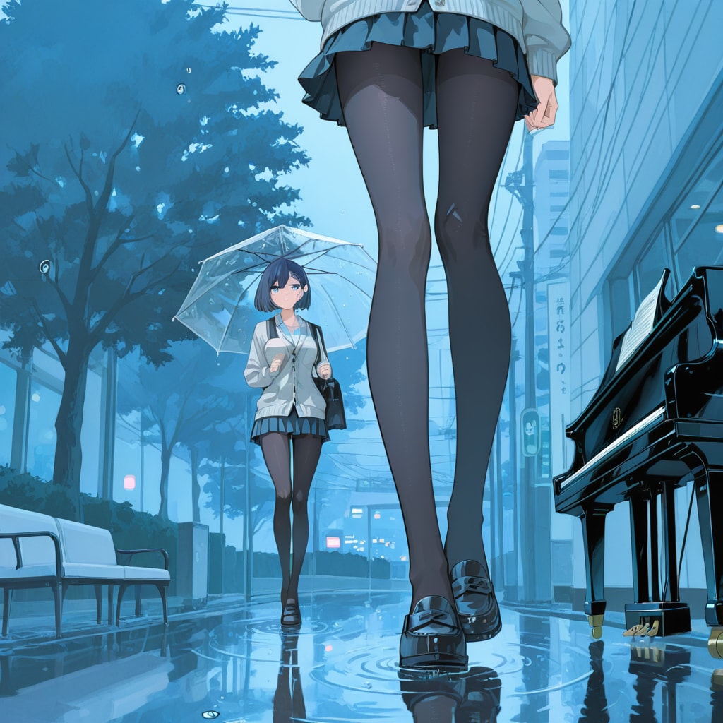 雨上がりのキャンパス「水たまりのピアノ」