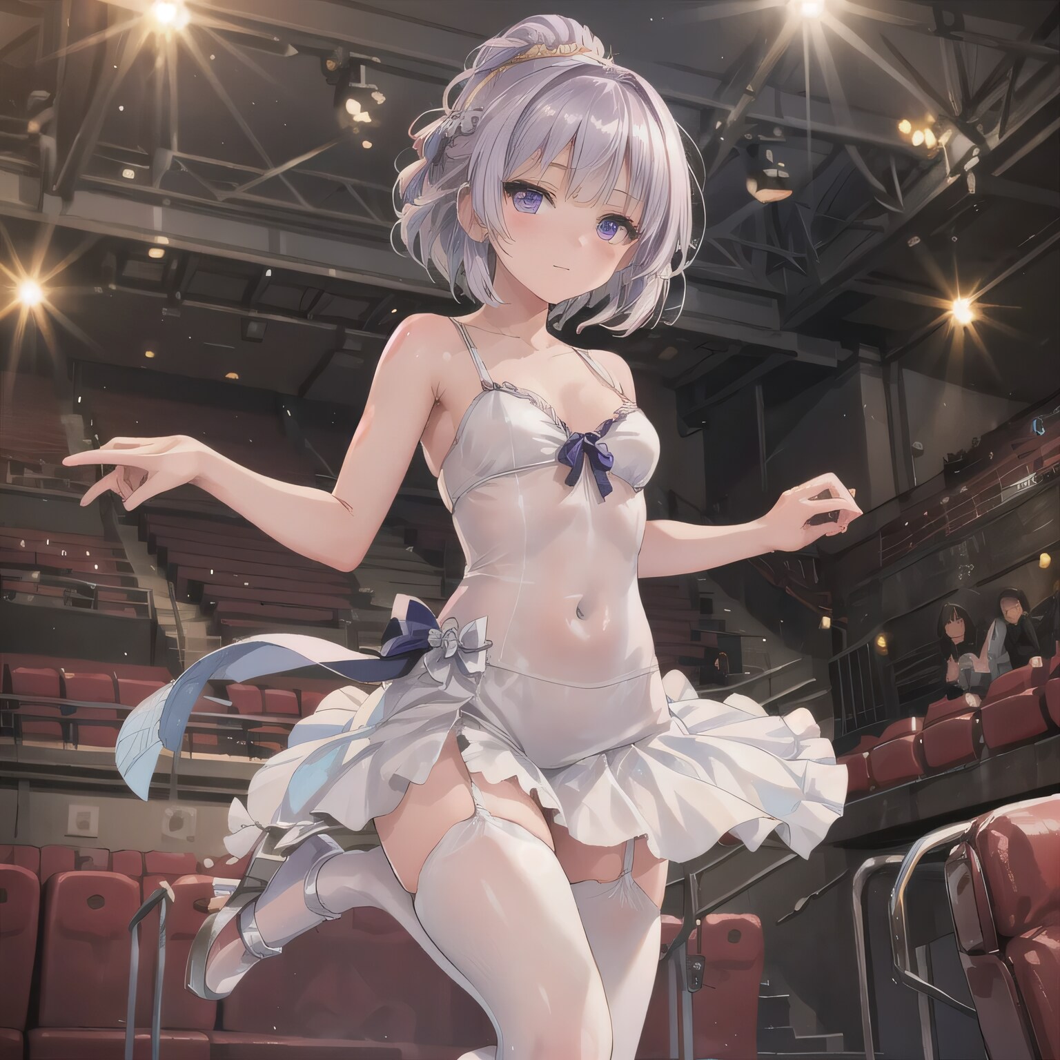 銀髪ポニテで演劇の少女 | の人気AIイラスト・グラビア