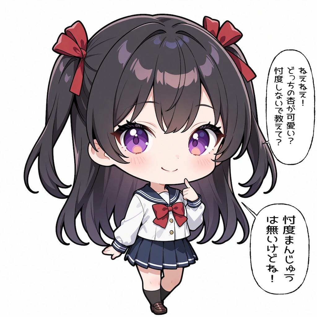 ちちぷいで作成した杏です。1枚目がちちぷい。2枚目が私のローカル環境です。