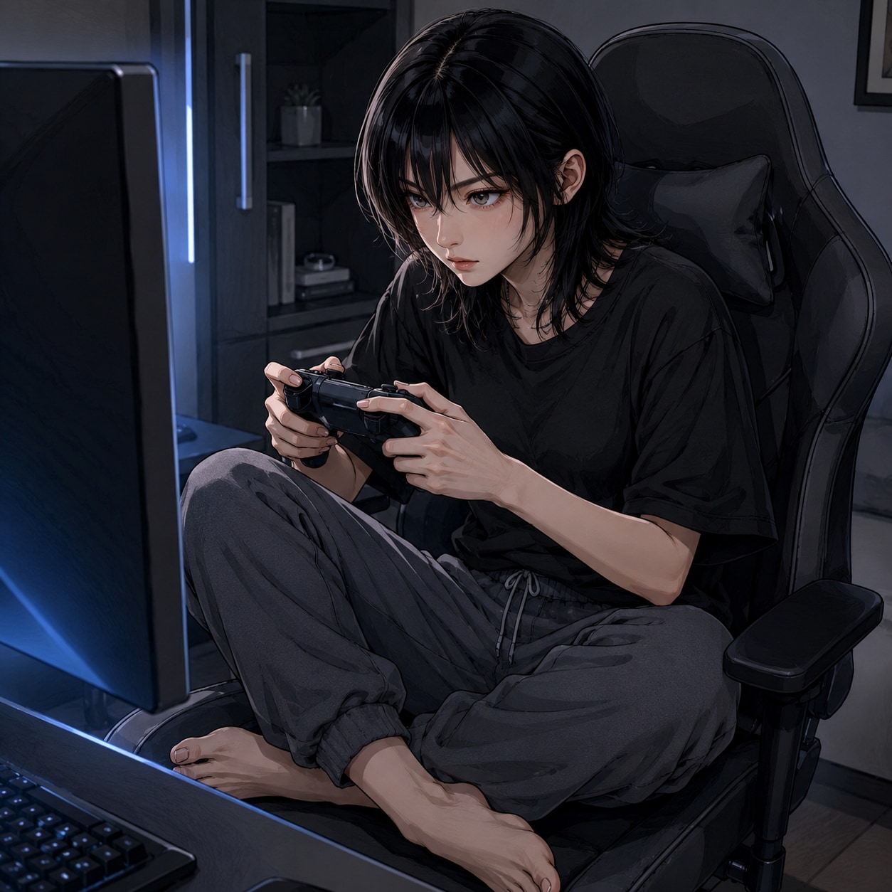 ゲームするウルフちゃん🐺