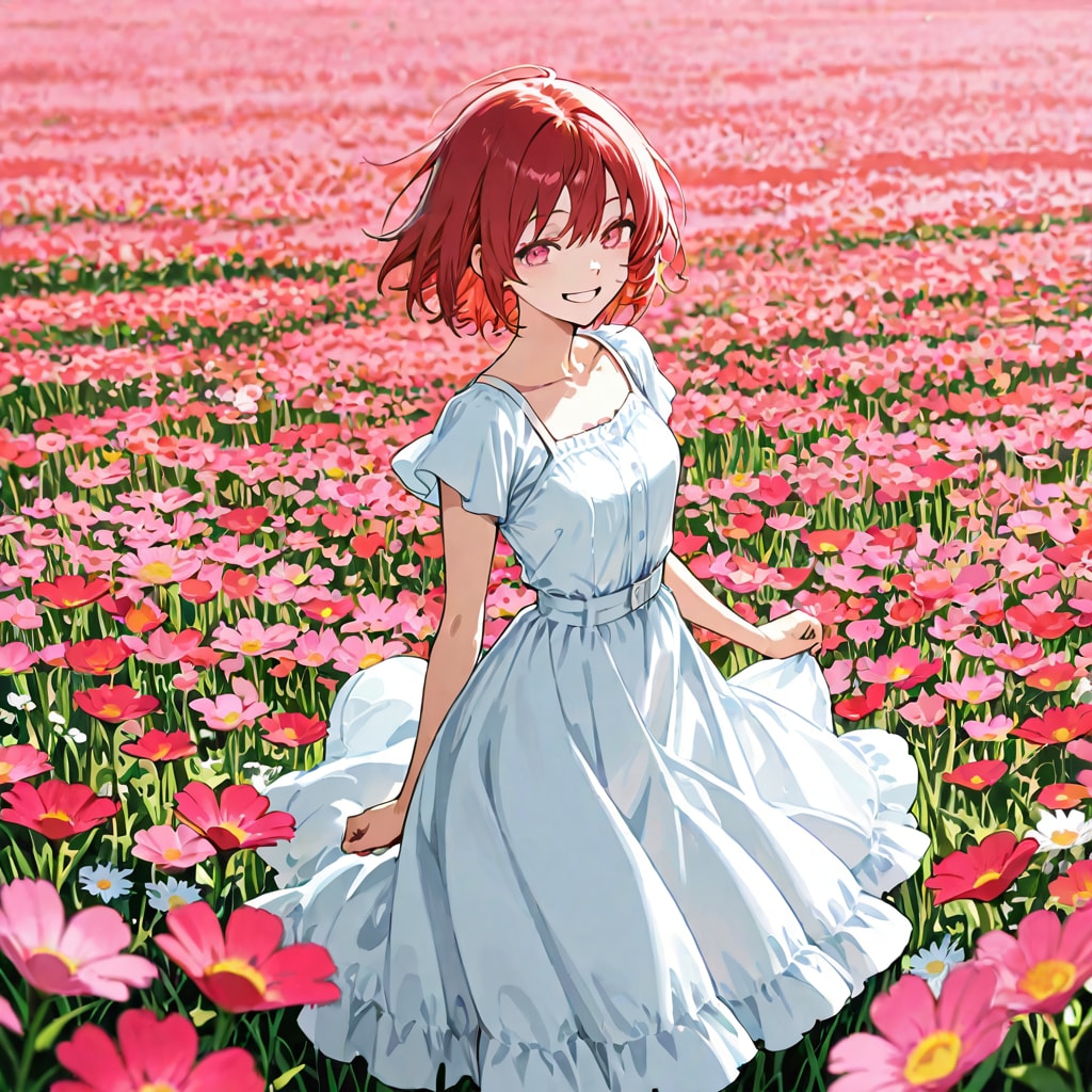 お花畑と少女 | の人気AIイラスト・グラビア