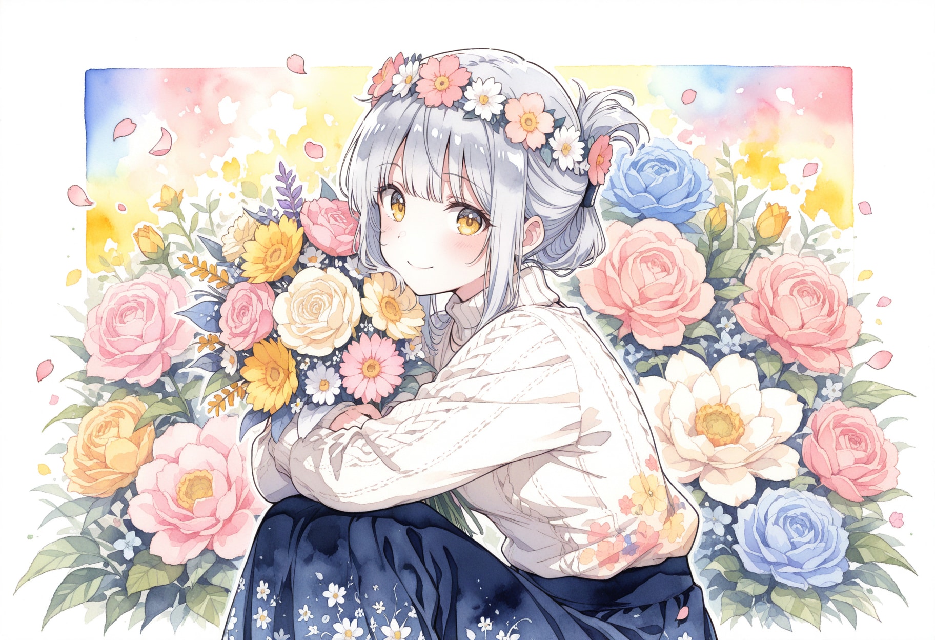 看板娘　flowers | の人気AIイラスト・グラビア
