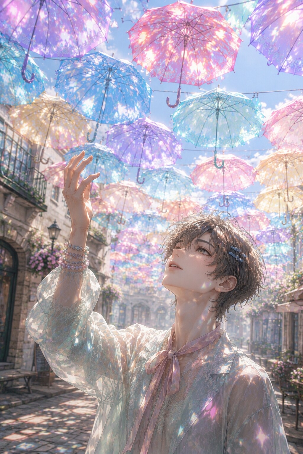 ガーリーな彼を愛する色の雨。