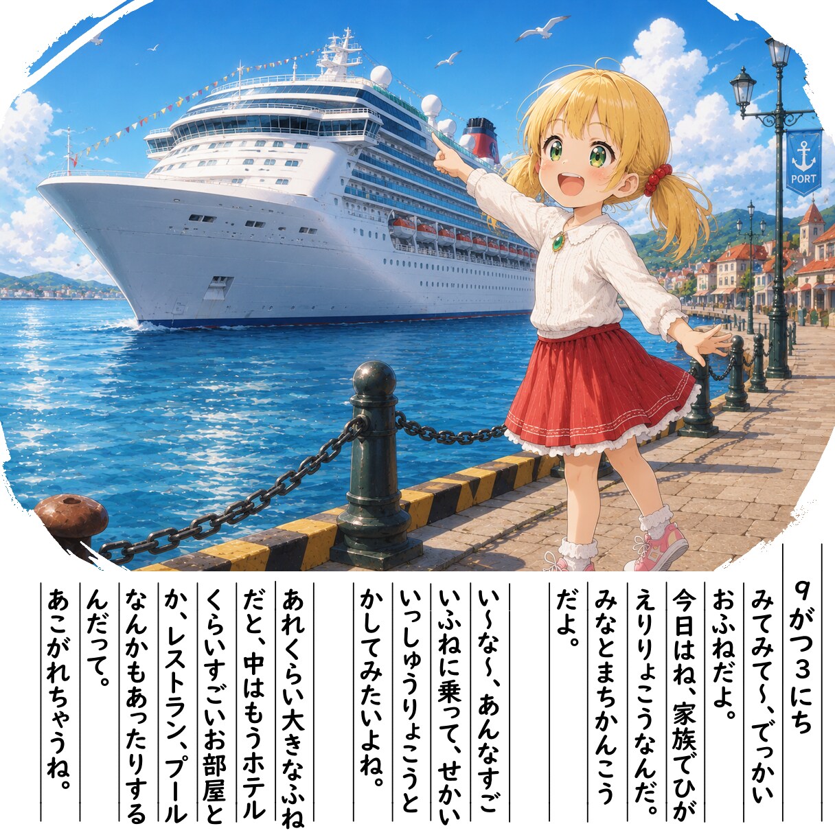 【絵日記】でっかいおふねだよ | の人気AIイラスト・グラビア