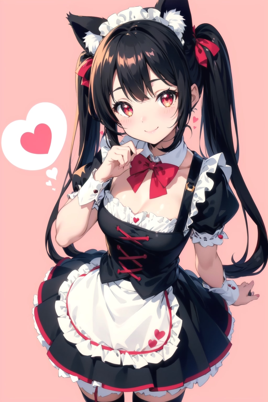 黒髪猫耳メイドちゃん。 | の人気AIイラスト・グラビア