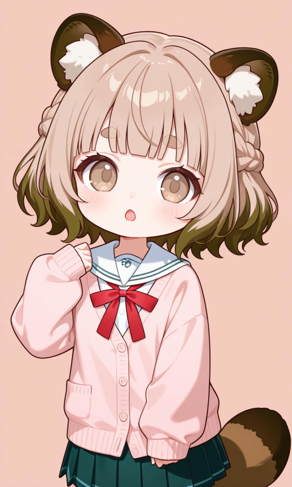 ちびタヌキさんの髪型研究(制服 その17)