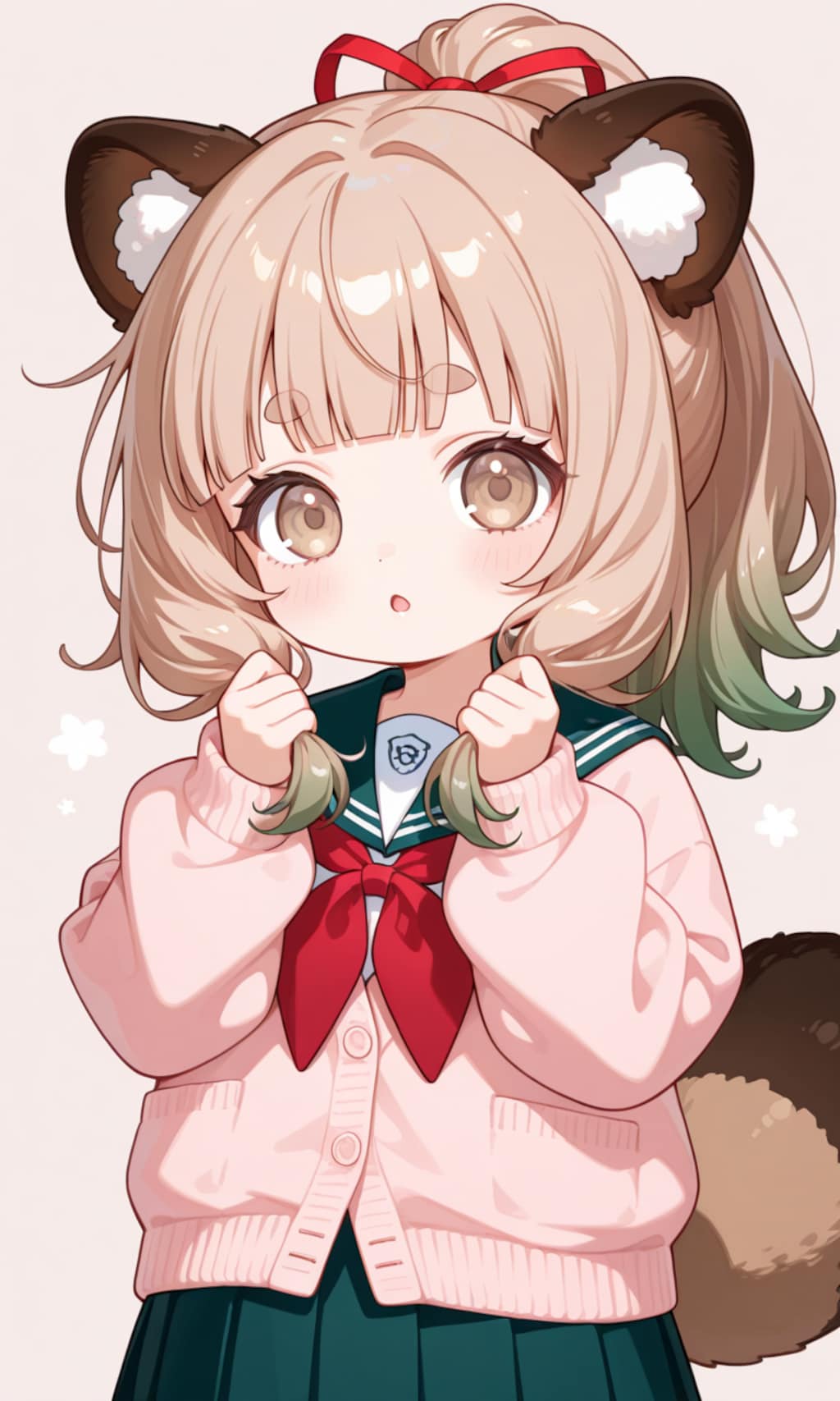 ちびタヌキさんの髪型研究(制服 その17)