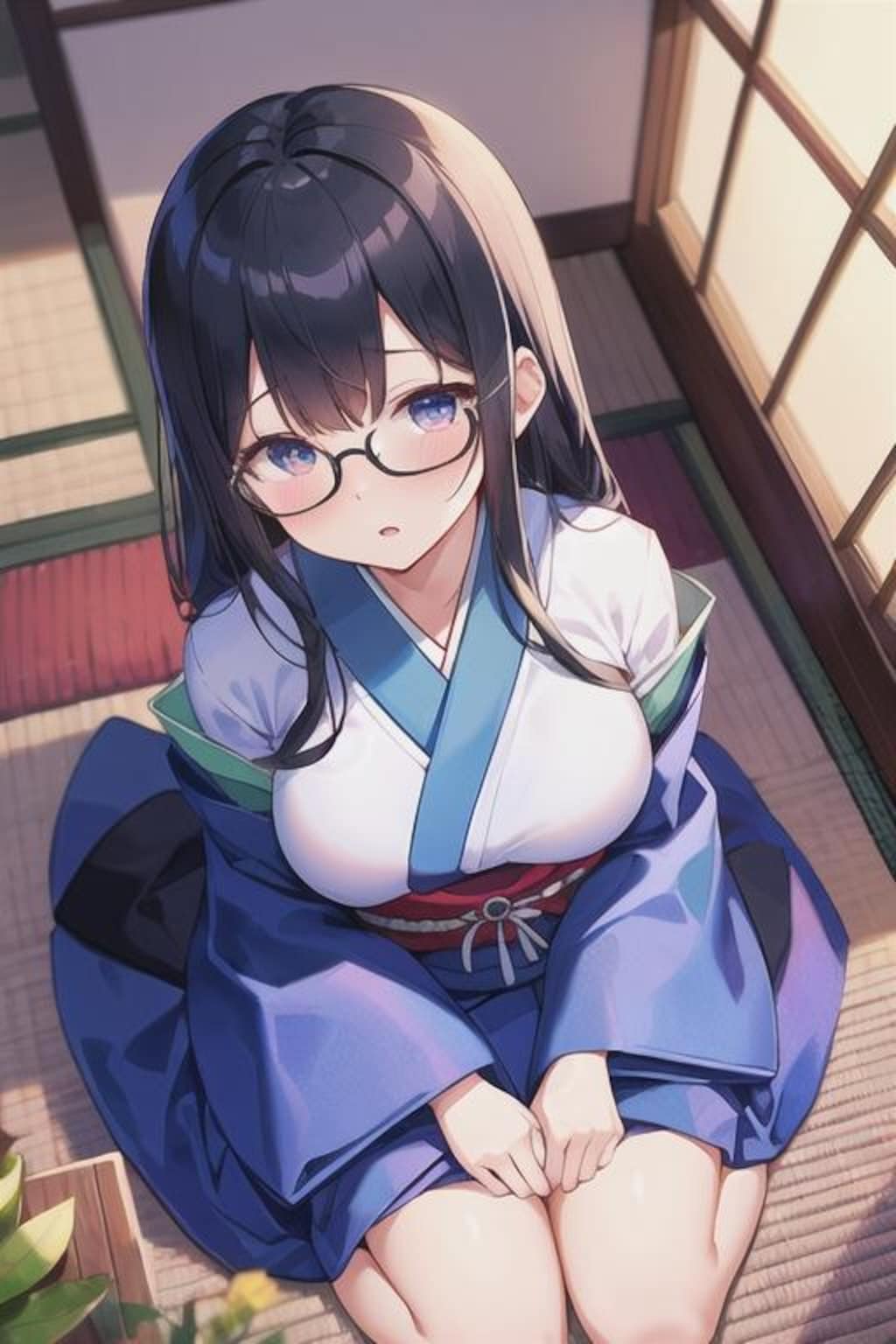 長髪眼鏡さん(和服)