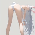 ホワイトバニーガールのお尻と脚 3枚目
