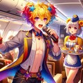 モフモフな客室乗務員と空のレストランで歌うツインテ男子アイドルなUNICORNちゃん 2枚目