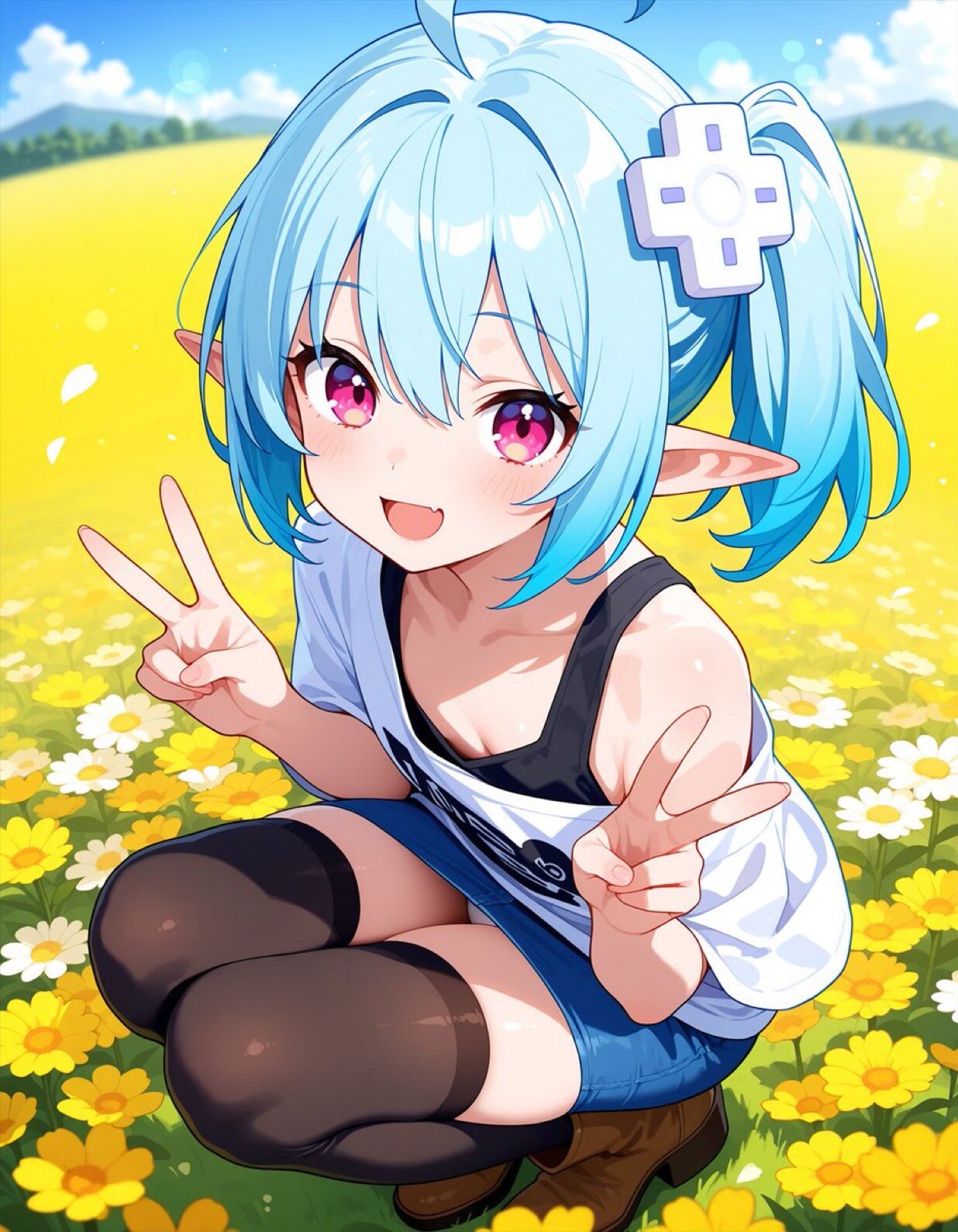 お花畑で（下上右左）