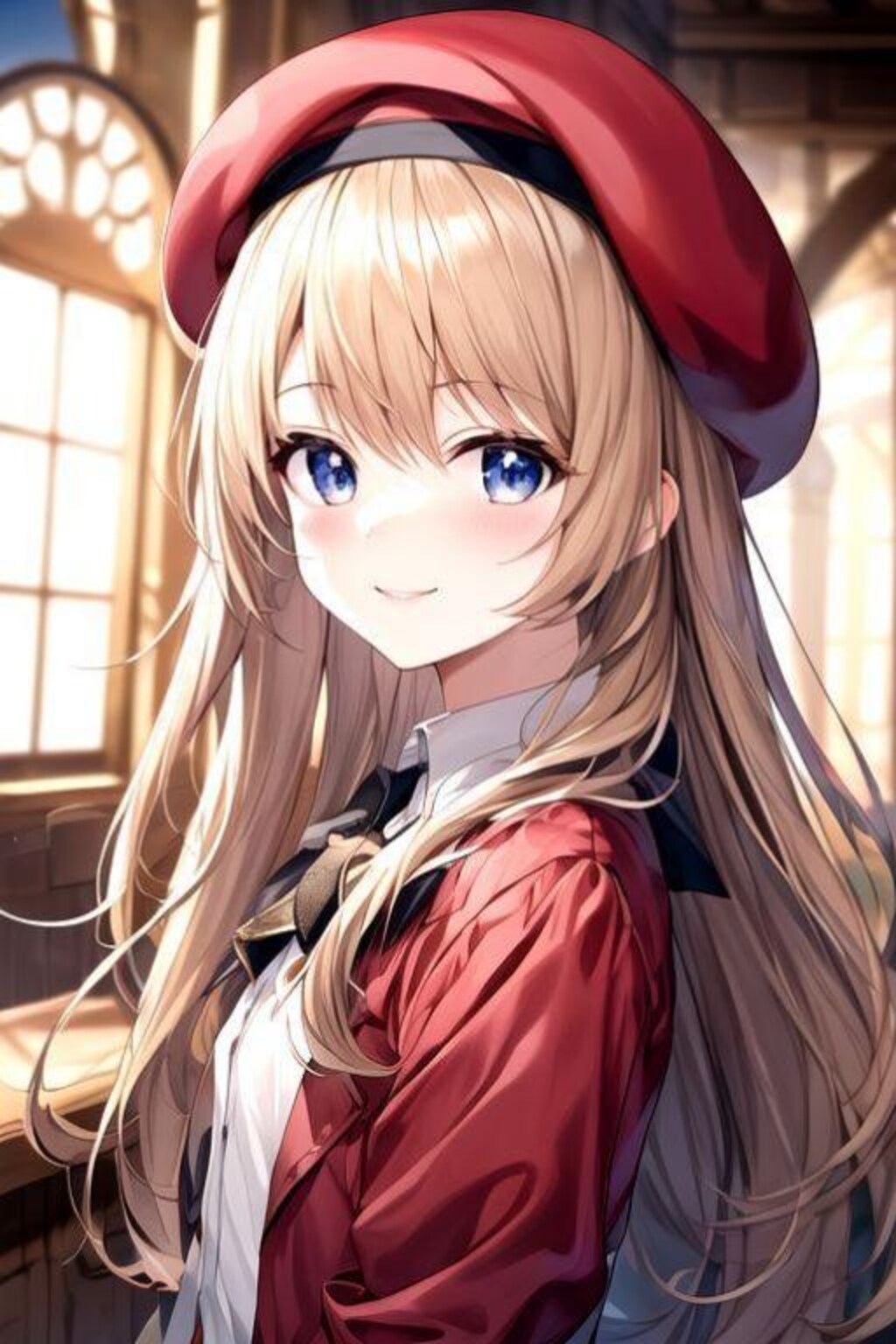 ベレー帽を被った女の子