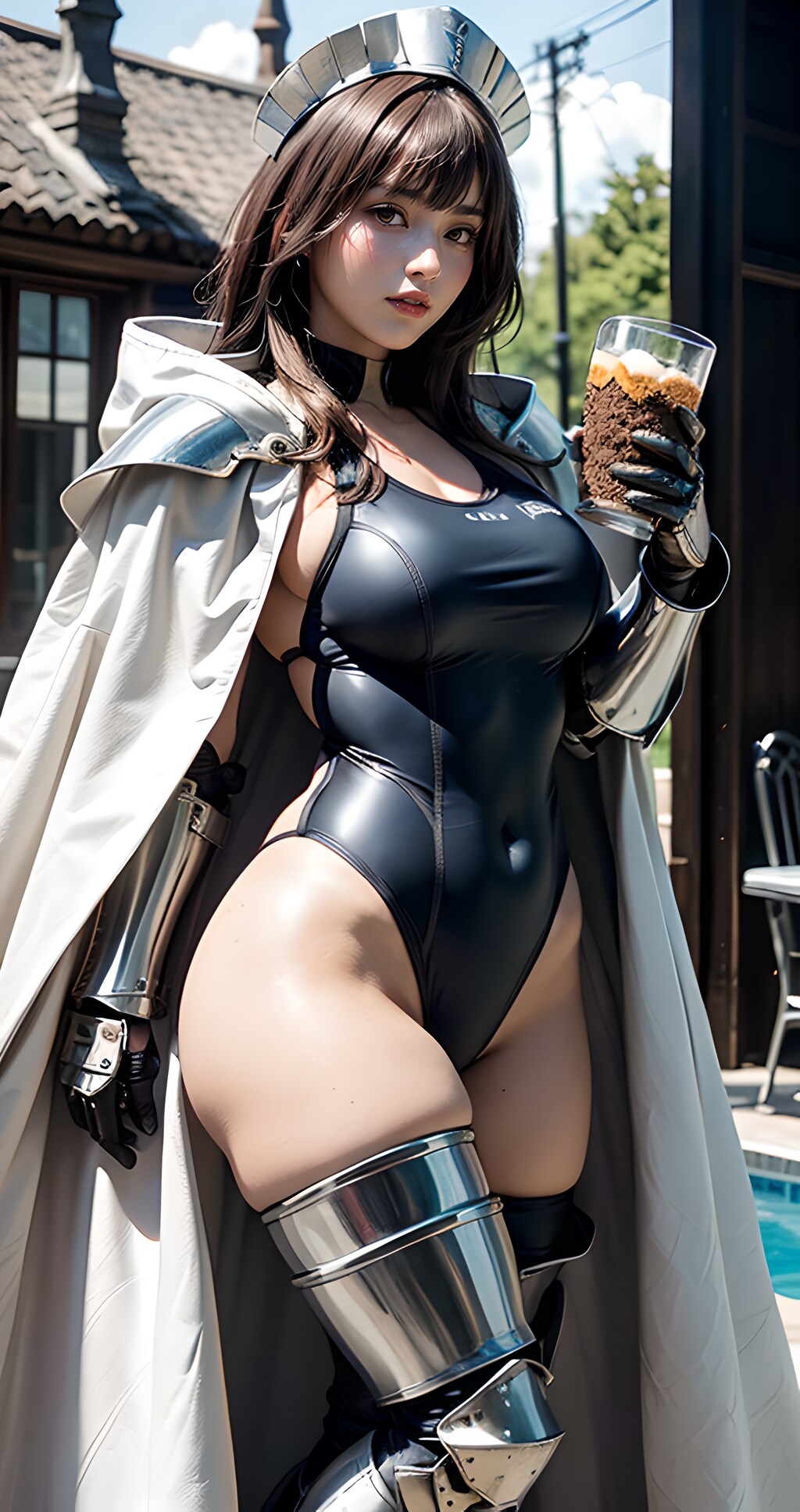競泳水着 xメイド重甲冑姫1