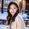 雪の中の美女 9枚目