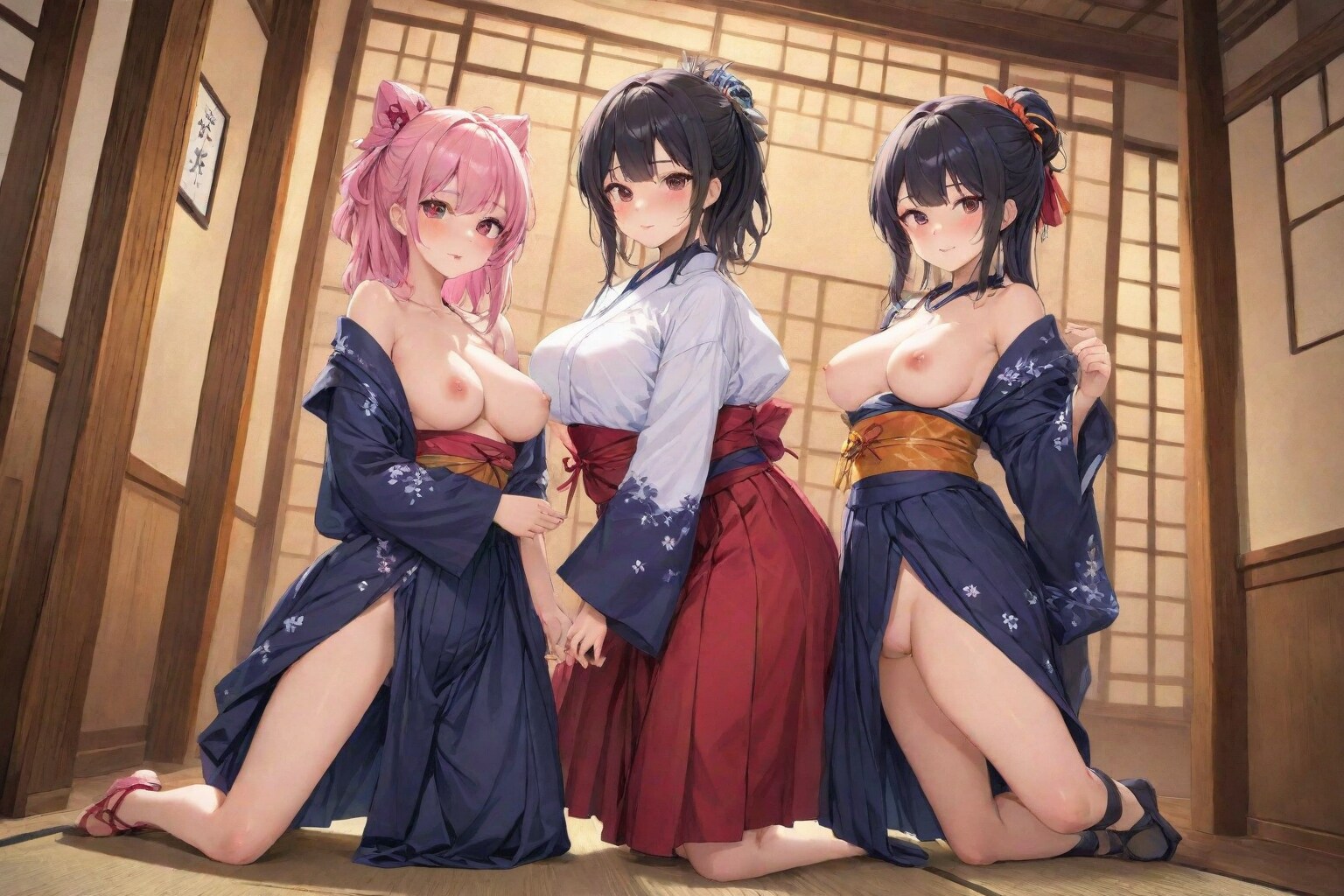 袴が上手に着れない女の子たち