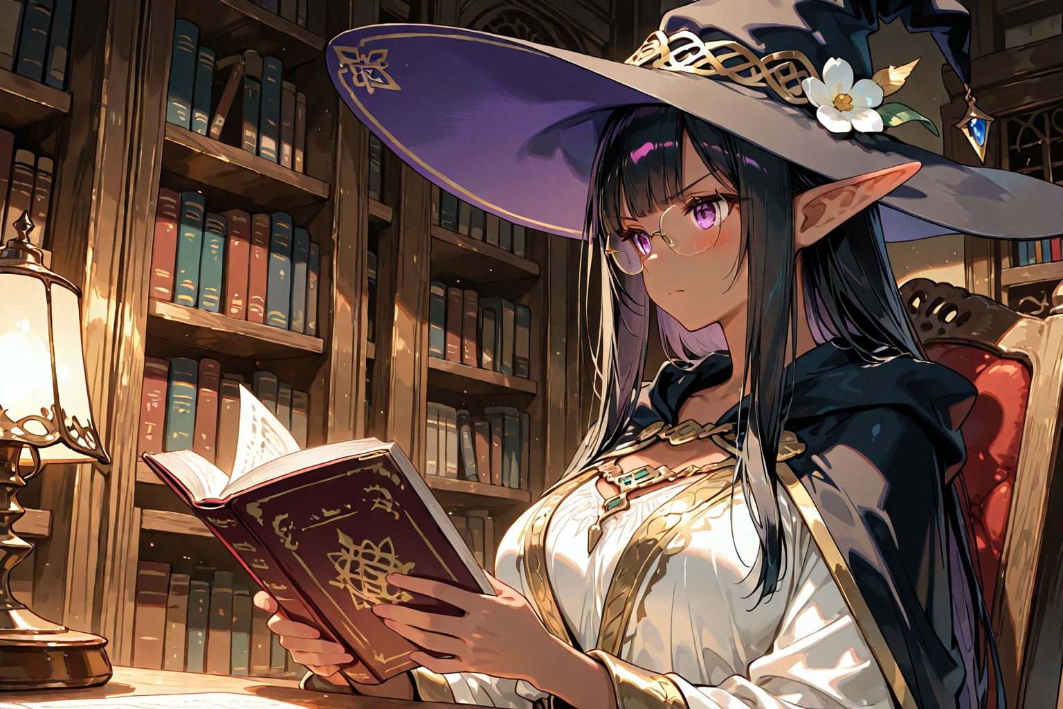 魔法の勉強中