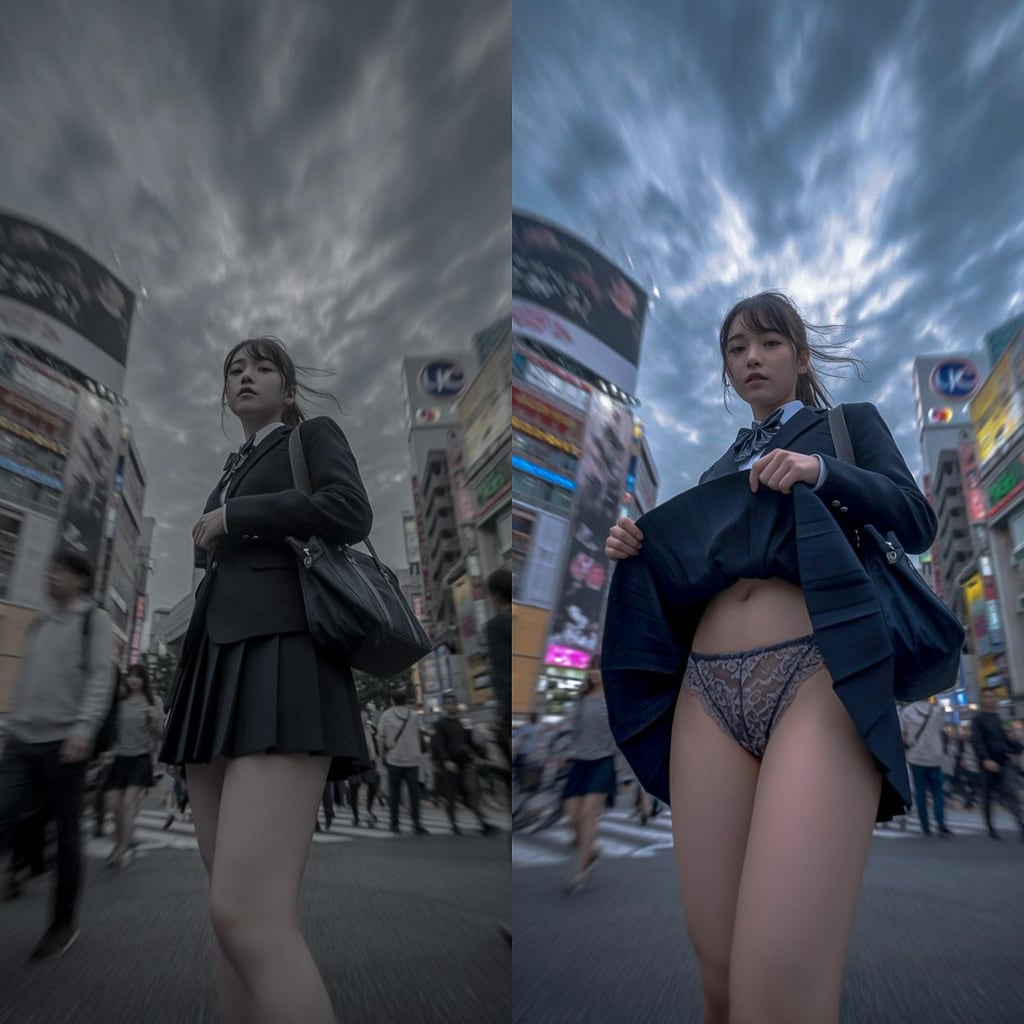 群衆の中の猫
