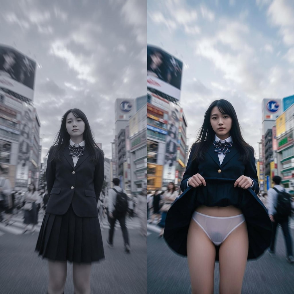 群衆の中の猫