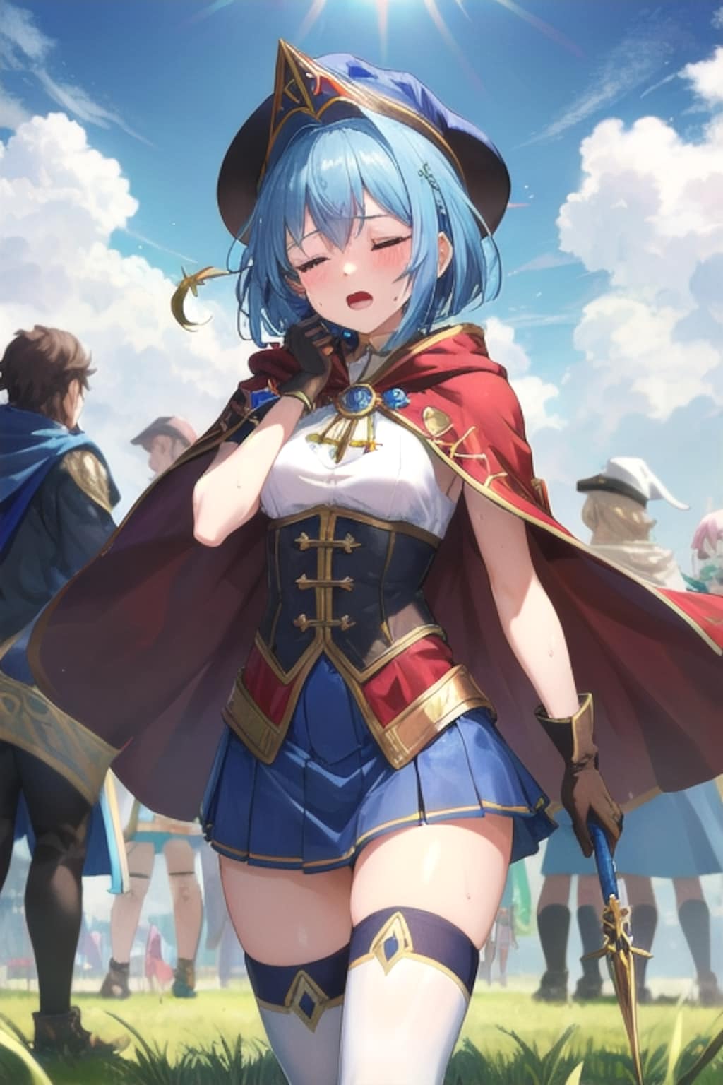 青の魔法使い詠唱中