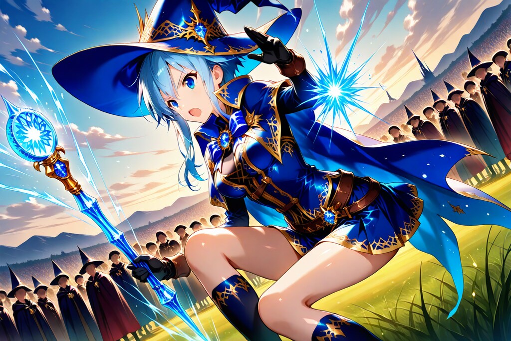 青の魔法使い詠唱中