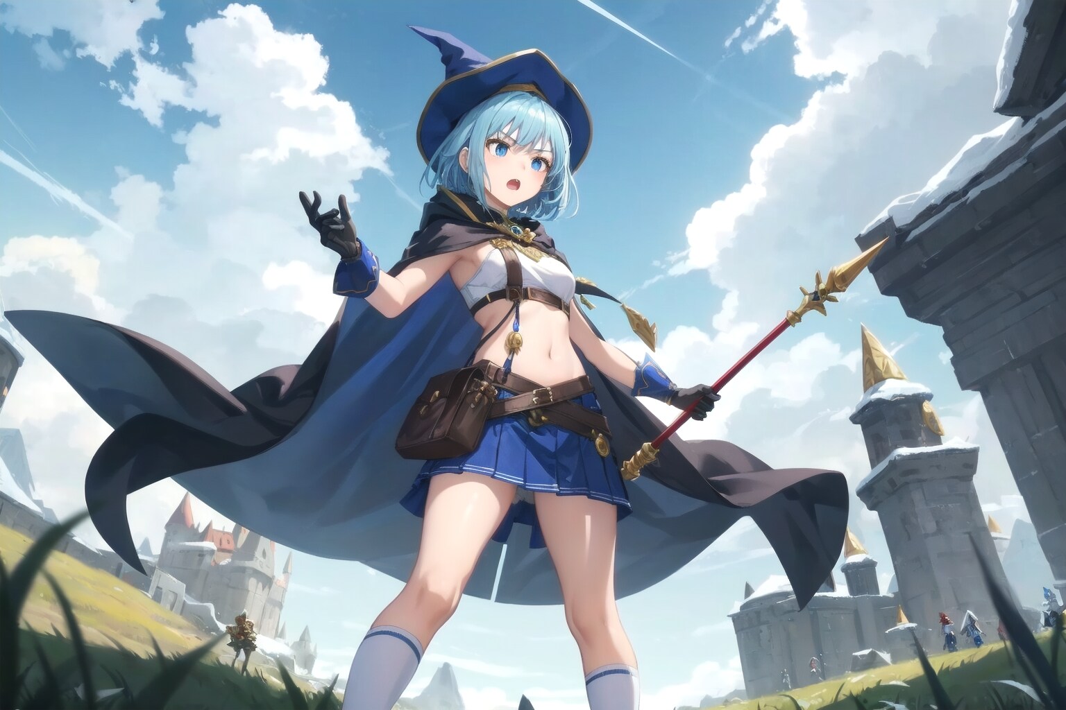 青の魔法使い詠唱中 | の人気AIイラスト・グラビア