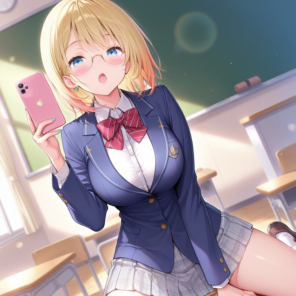 金髪ショートのメガネ女子③