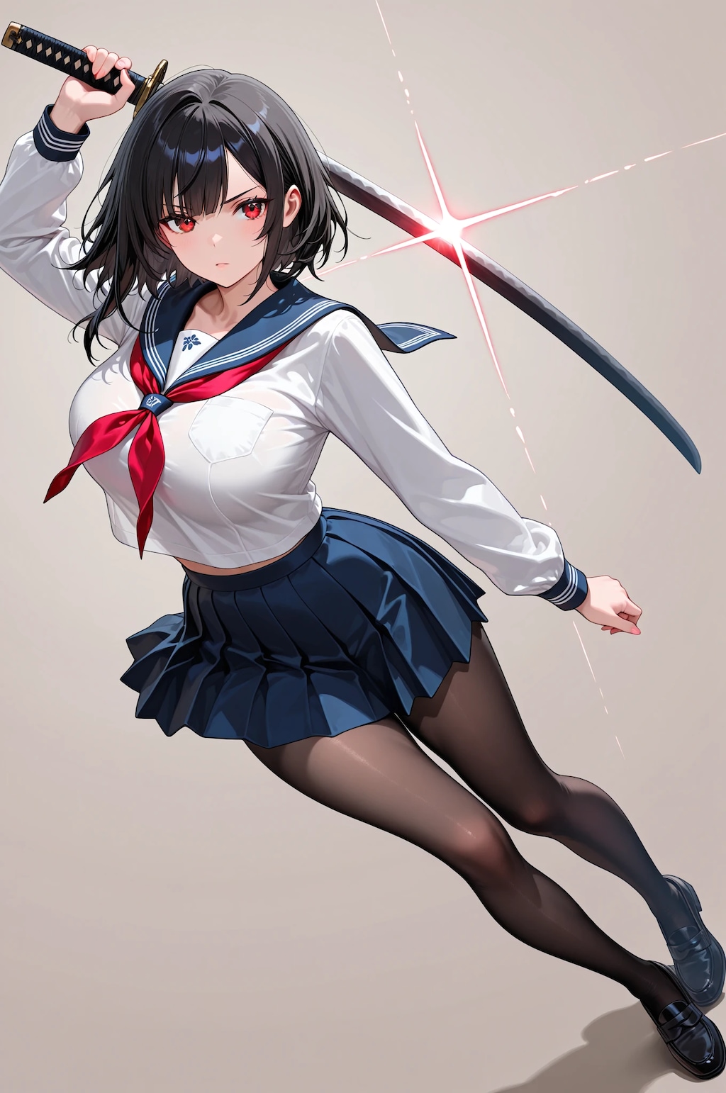 女子高生と日本刀