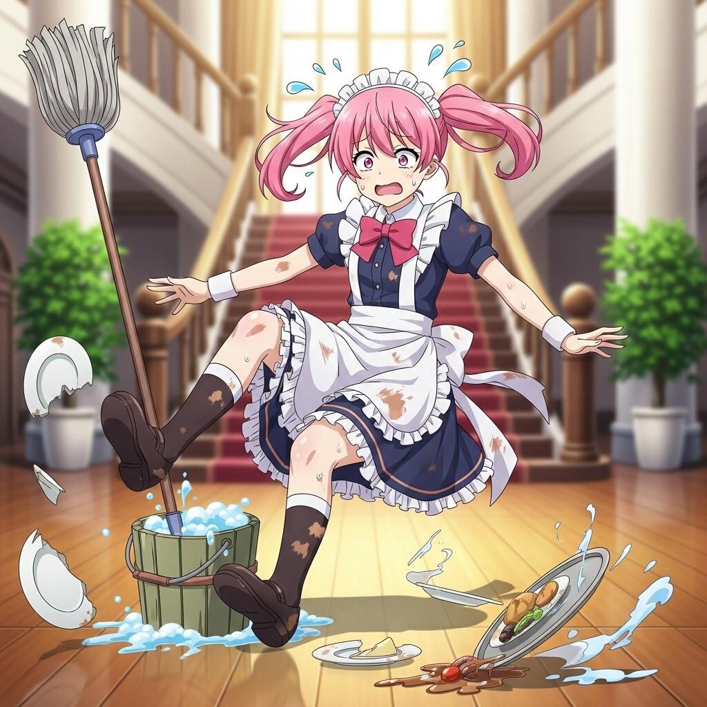 お仕事中にハプニングが起きてるドジっ子