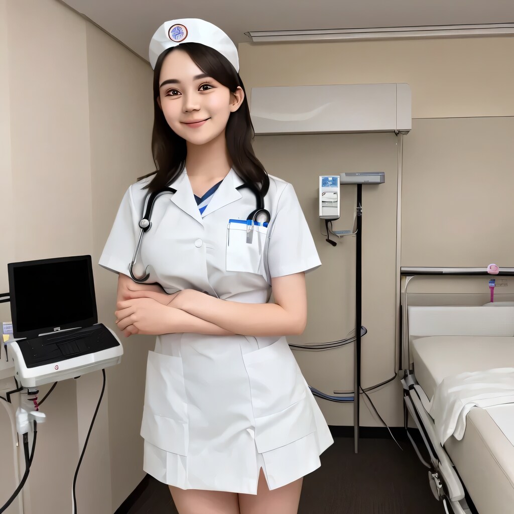 黒髪ロングで白衣の美女１３３