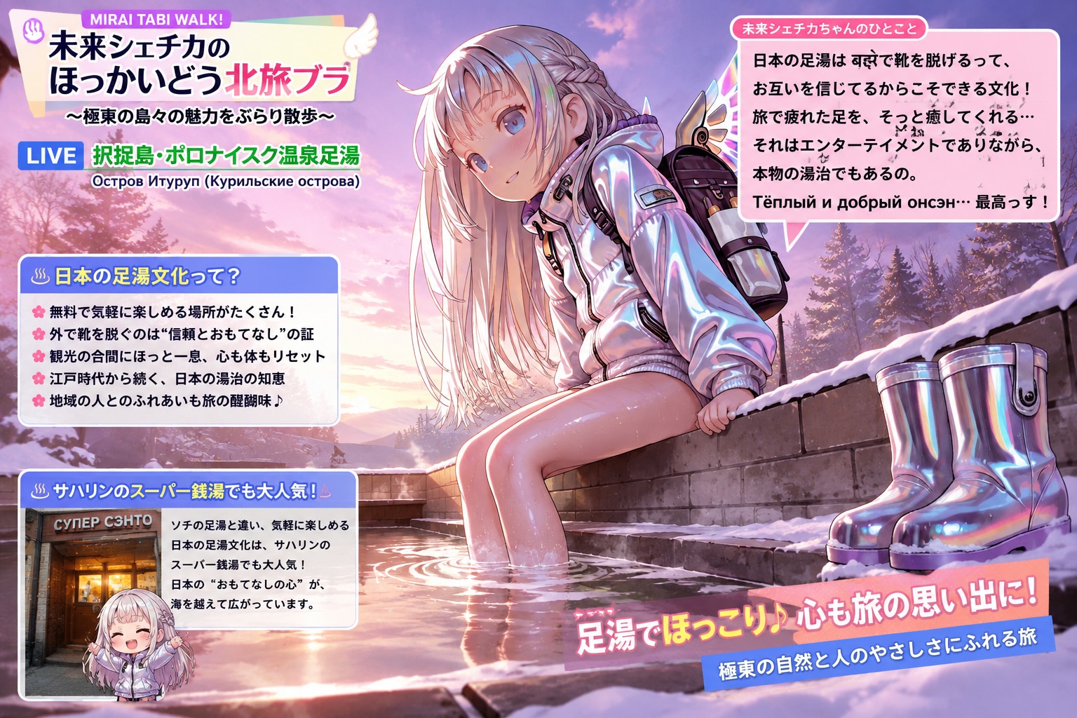 足湯シェチカと街ブラロケ | の人気AIイラスト・グラビア