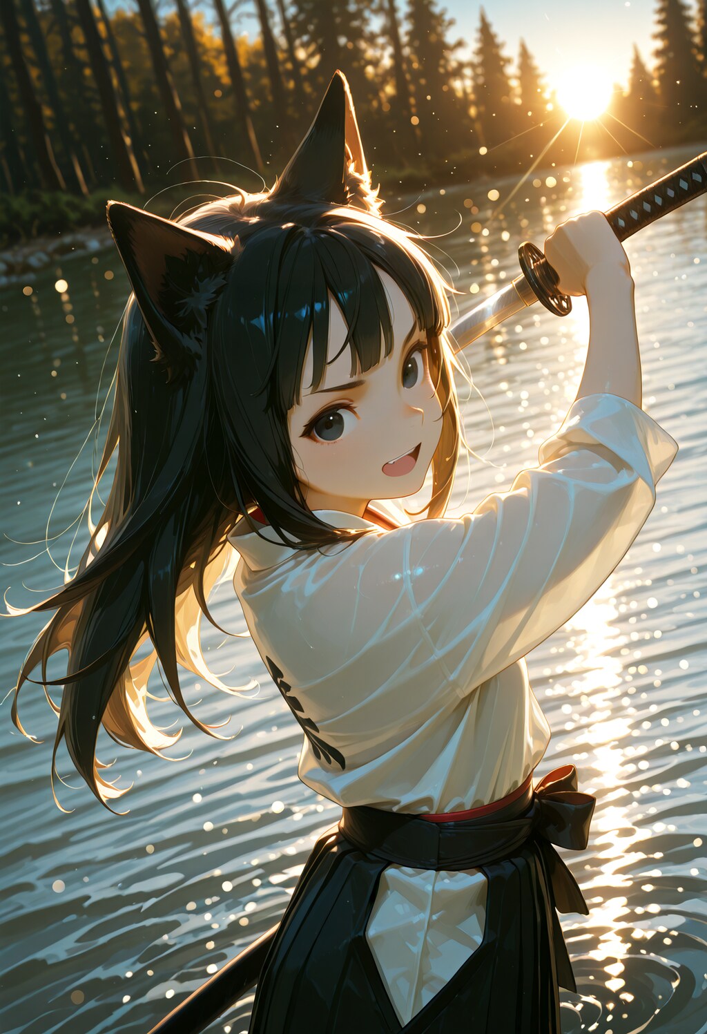 稽古に励む狐族の女剣士（幼少期）【近距離Ver.】