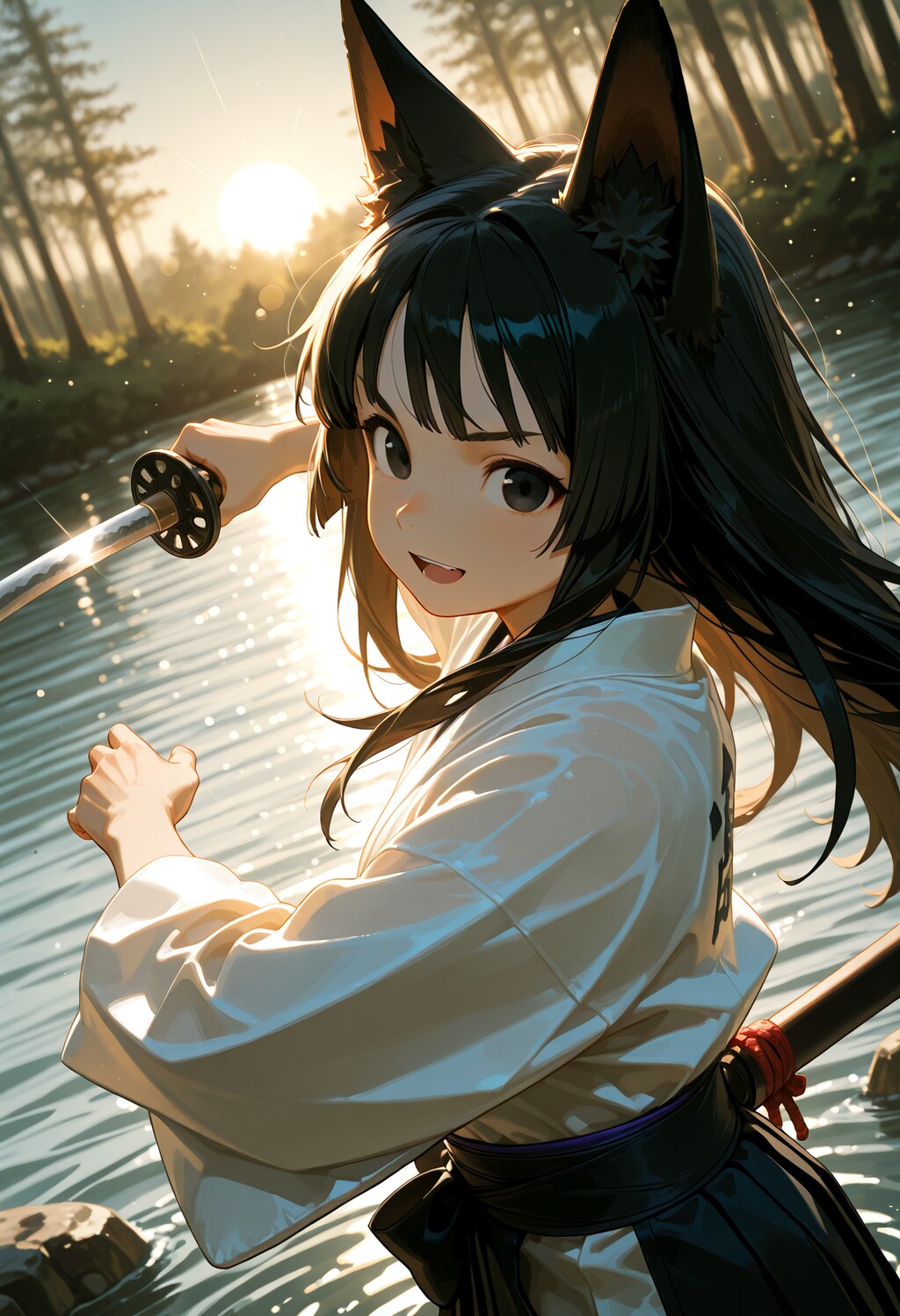 稽古に励む狐族の女剣士（幼少期）【近距離Ver.】