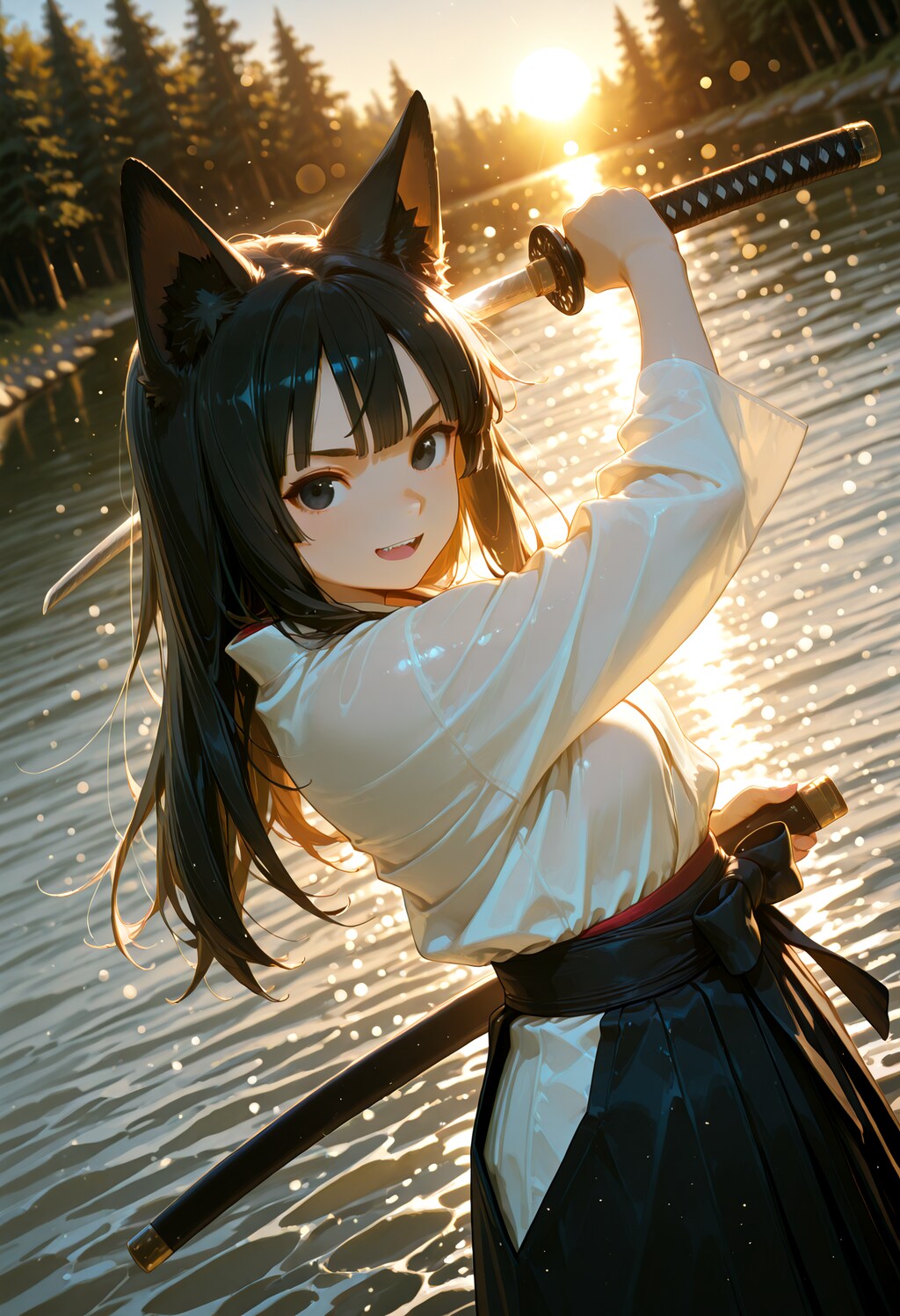 稽古に励む狐族の女剣士（幼少期）【近距離Ver.】