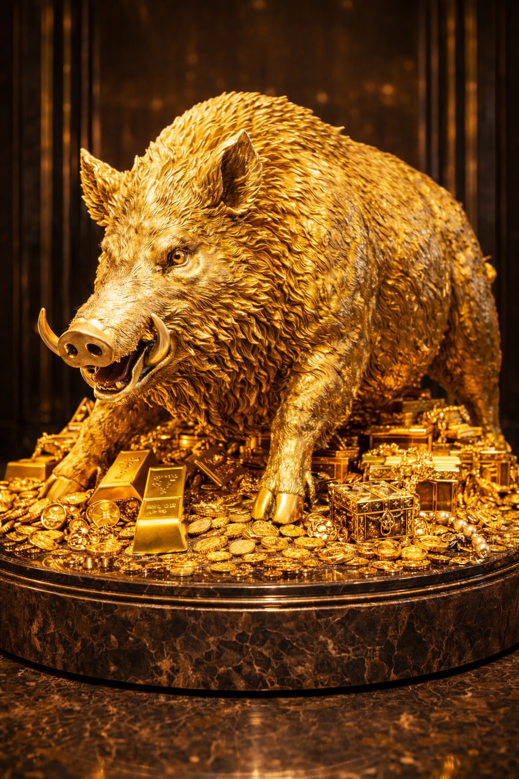 巨猪の黄金像