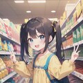 お菓子売り場でピースしてる小さな女の子 6枚目
