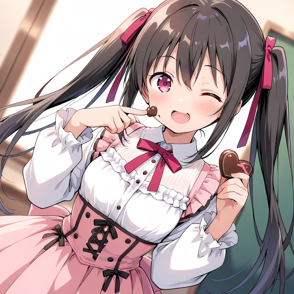「はい、バレンタインチョコ♡味も保証するよ！」 | の人気AIイラスト・グラビア