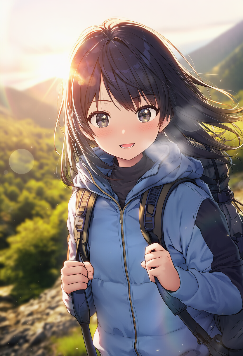 女子高生のソロキャンプ　山登り | の人気AIイラスト・グラビア